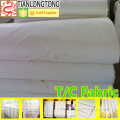 Polyester cotton blend fabric bleached white for office shirt 133*72